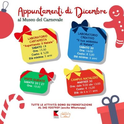 Appuntamenti di dicembre al museo del carnevale