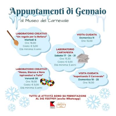 Appuntamenti gennaio museo del Carnevale